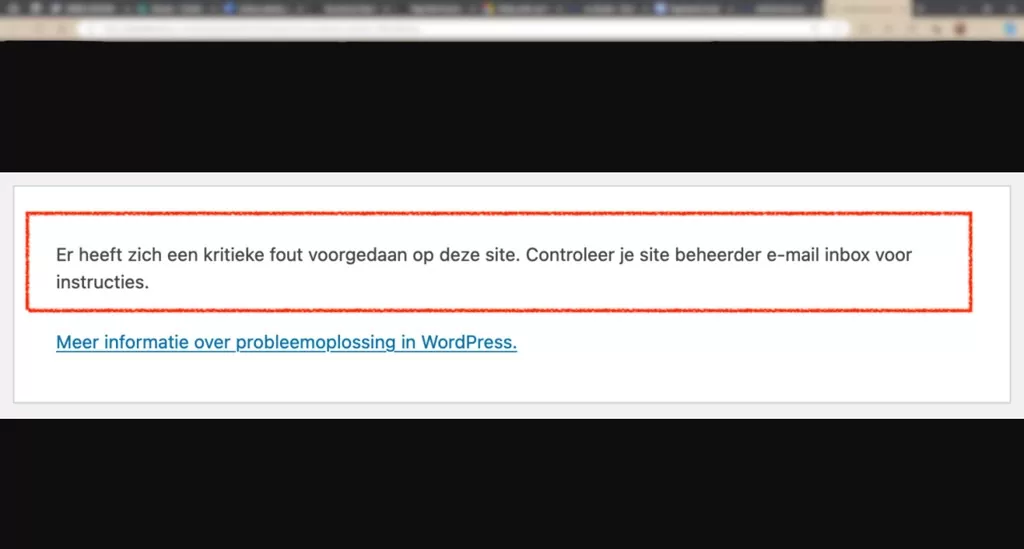onderhoud website support kritieke fouten